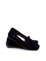 Dámske semišové mokasíny Black Morreno