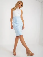 Sukňa LK SD 506633.11 svetlomodrá - FPrice