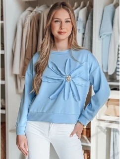 Dámská oversize mikina s květinami modrá Dstreet model 21986558 - FashionStreet