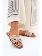 Klasické Dámské Plážové Pantofle Béžové model 21688725 - Boto