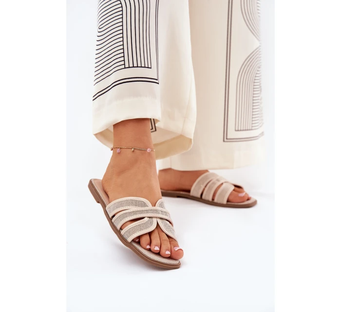 Klasické Dámské Plážové Pantofle Béžové model 21688725 - Boto