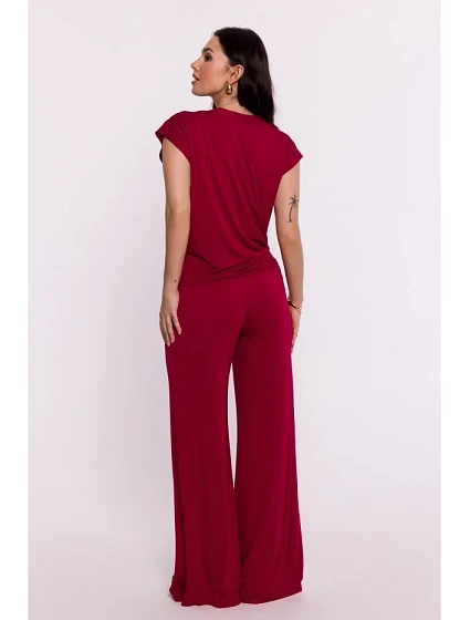 model 19670587 Viskózový zavinovací top s výstřihem do V bordó - BeWear