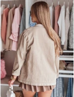Dámské oversize košilové sako béžové Dstreet model 21987115 - FashionStreet Dámské oversize košilové sako béžové Dstreet model 21987115 - FashionStreet