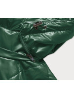 Zelená dámska lesklá bunda (2021-02BIG)