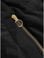 Dámska krátka obojstranná bunda S'west black and beige (B8182-1012)