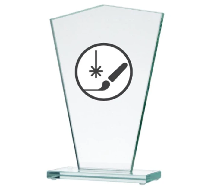 Gravírovaná sklenená trofej + výplň farbou