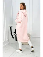 Zateplená dlhá mikina prášková ružová melanž