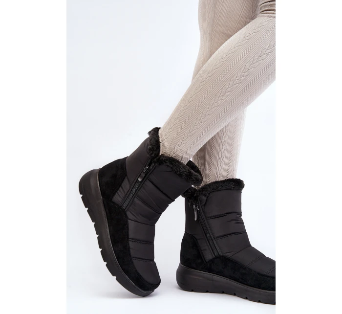 Dámské zimní boty s kožešinou černé model 21644820 - Boto Dámské zimní boty s kožešinou černé model 21644820 - Boto