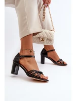 Damskie Sandały Na Słupku Czarne Pyrrette