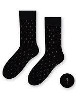 Pánske ponožky 056-206 čierne so vzorom - Steven