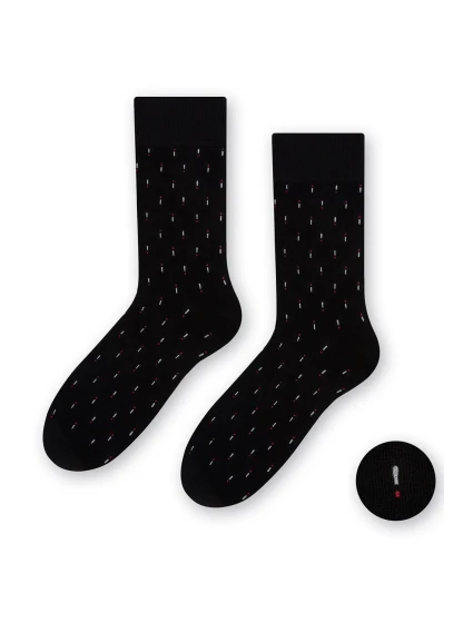 Pánské ponožky model 21780723 černé se vzorem - Steven Pánské ponožky model 21780723 černé se vzorem - Steven