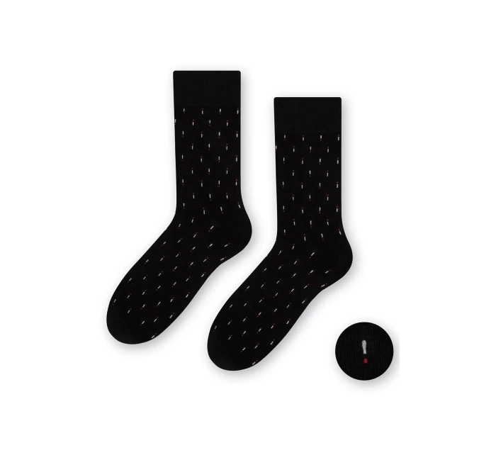 Pánské ponožky model 21780723 černé se vzorem - Steven Pánské ponožky model 21780723 černé se vzorem - Steven