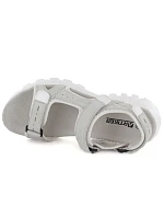 Dámské kožené sportovní sandály na suchý zip šedé model 22116487 - Artiker