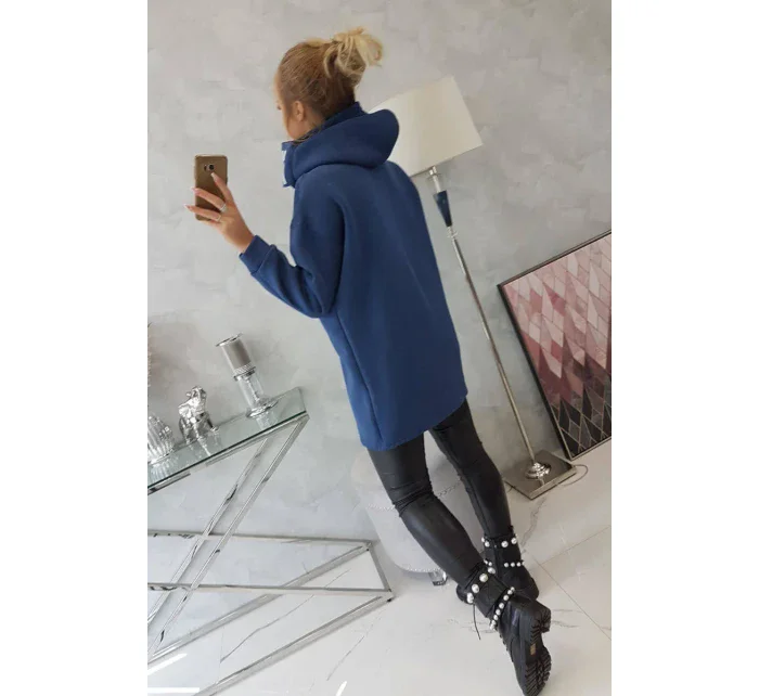 Zateplená mikina s kapucňou z džínsoviny