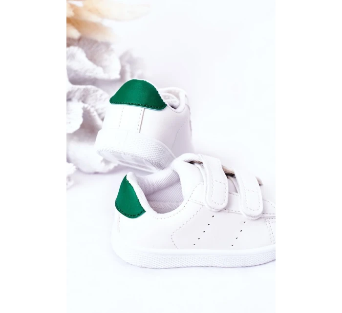 Dziecięce Tenisówki Na Rzepy Biało-Zielone California Dziecięce Tenisówki Na Rzepy Biało-Zielone California