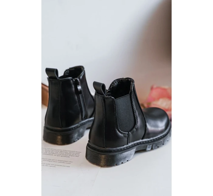 Dětské Kůže zateplené boty černé model 21597541 - Boto Dětské Kůže zateplené boty černé model 21597541 - Boto