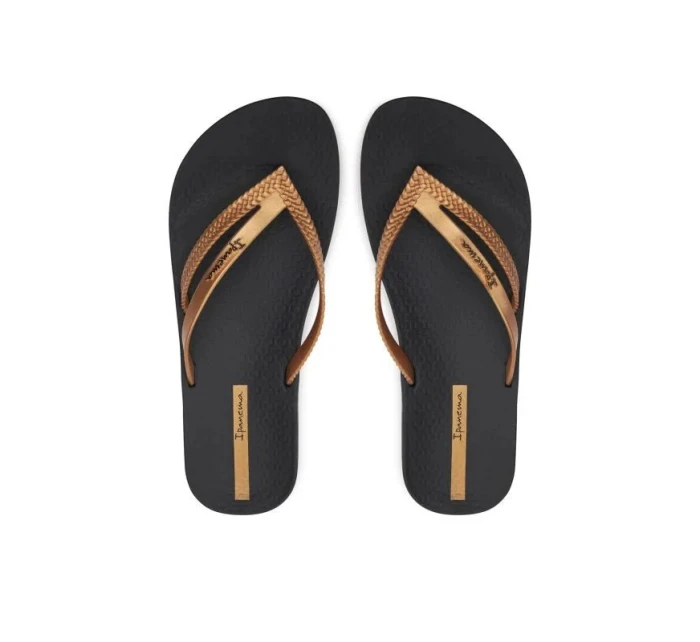 Dámske žabky Bossa Soft V Fem W 82840-AQ444 Black with Gold - Ipanema Dámske žabky Bossa Soft V Fem W 82840-AQ444 Black with Gold - Ipanema
