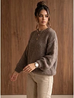 Dámský volný svetr s kulatým výstřihem Fango FashionStreet MY2586