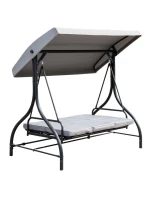 ZÁHRADNÁ A BALKÓNOVÁ HOJDAČKA NINA 3-MIESTNA SIVÁ