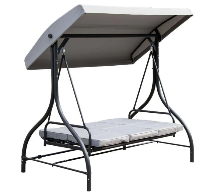 ZÁHRADNÁ A BALKÓNOVÁ HOJDAČKA NINA 3-MIESTNA SIVÁ