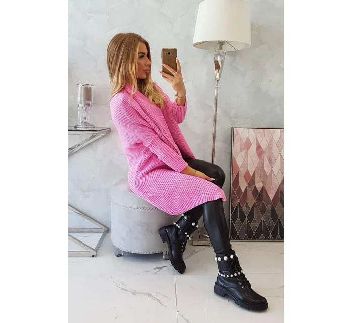 Sveter s netopierími rukávmi svetlo ružový