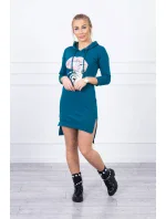 Šaty s delšími zády a barevným potiskem marine Šaty s delšími zády a barevným potiskem marine