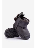 Dziewczęce Ocieplane Śniegowce Z Kokardkami Ciemnoszare Meriva Dziewczęce Ocieplane Śniegowce Z Kokardkami Ciemnoszare Meriva