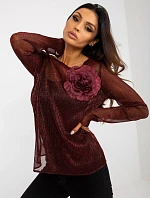 Dámska blúzka s tielkom LK KMPL 506635.54P čierna a červená - FPrice