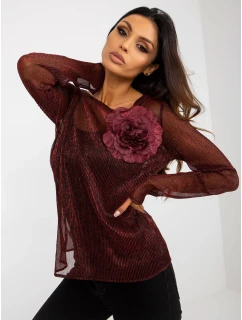 Dámska blúzka s tielkom LK KMPL 506635.54P čierna a červená - FPrice