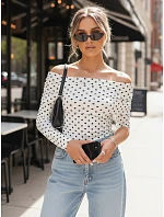 Dámska blúzka BLISSE s prúžkami v svetlo béžovej farbe FashionStreet RY2511