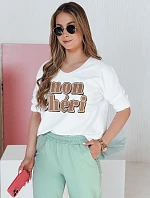 Dámska bavlnená blúzka s potlačou CHERINO biela FashionStreet RY2828