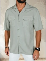 Pánske sivé tričko s krátkym rukávom FashionStreet KX1085