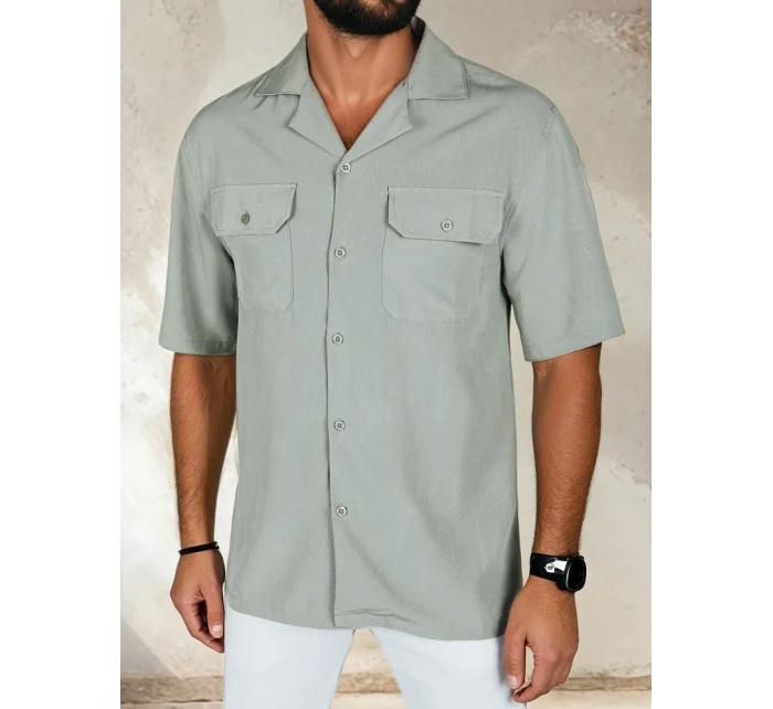 Pánske sivé tričko s krátkym rukávom FashionStreet KX1085