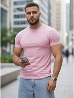 Tshirt męski basic różowy model 22216283 - FashionStreet Tshirt męski basic różowy model 22216283 - FashionStreet