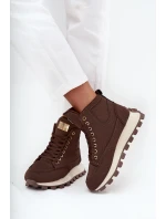 Ocieplane Trapery Damskie Na Platformie Brązowe Marivira Ocieplane Trapery Damskie Na Platformie Brązowe Marivira