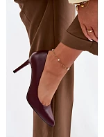 Eko Kožené Podpatky model 22069586 Bordó - SERGIO LEONE Eko Kožené Podpatky model 22069586 Bordó - SERGIO LEONE