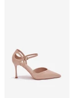 Dámske lakované lodičky s remienkom - béžové Tarilin Dámske lakované lodičky s remienkom - béžové Tarilin