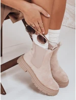 Dámské semišové béžové kozačky Dstreet model 21971971 - FashionStreet