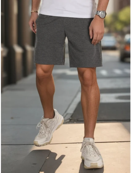 Pánské tmavě šedé teplákové šortky Dstreet model 21987809 - FashionStreet