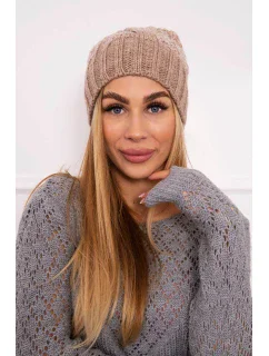 Fleecová čiapka Paris K213 tmavo béžová