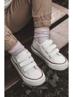 Dětské Kůže tenisky se suchým zipem Bílé model 21578871 - Boto