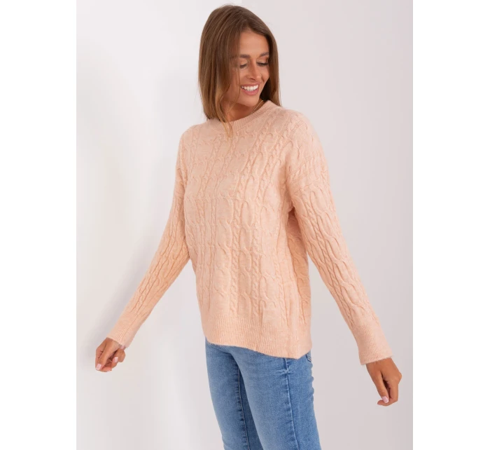 Sweter AT SW model 18895622 brzoskwiniowy - FPrice Sweter AT SW model 18895622 brzoskwiniowy - FPrice