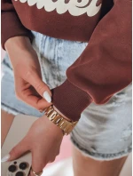 Dámská oversize mikina s  vínová model 21988107 - Dstreet