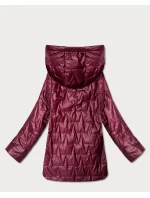 Goodlookin burgundská tenká bunda s kapucňou Plus Size (B8576-27)