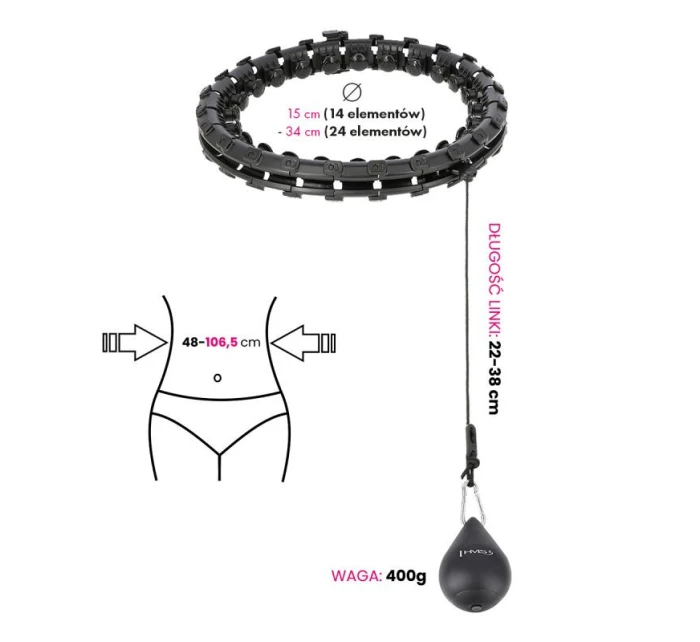 HMS HHW01 obruč s výstupkami a závažiami čierna HMS HHW01 obruč s výstupkami a závažiami čierna