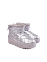 Dziecięce Ocieplane Botki Śniegowce Big Star KK374241 Srebrne Dziecięce Ocieplane Botki Śniegowce Big Star KK374241 Srebrne