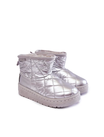 Dziecięce Ocieplane Botki Śniegowce Big Star KK374241 Srebrne Dziecięce Ocieplane Botki Śniegowce Big Star KK374241 Srebrne