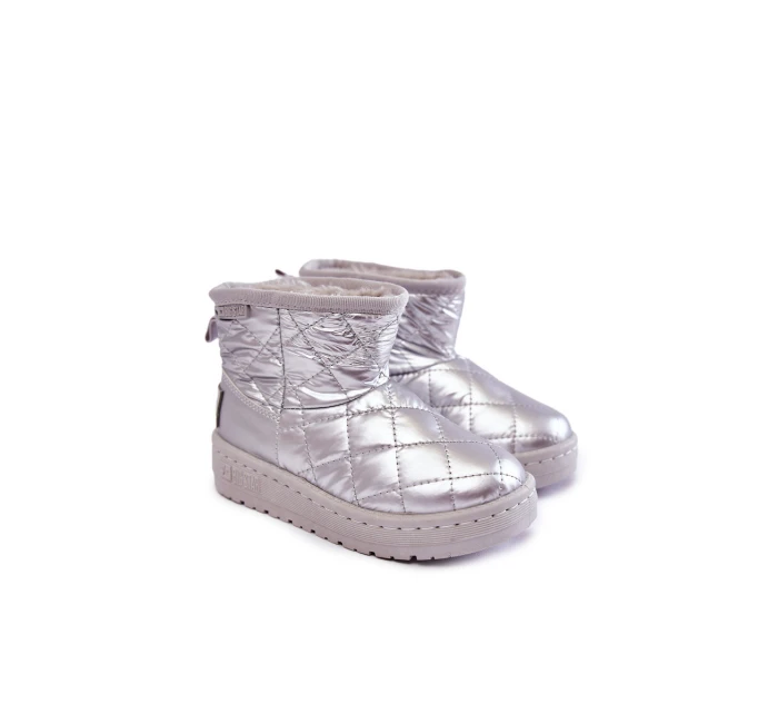 Dziecięce Ocieplane Botki Śniegowce Big Star KK374241 Srebrne Dziecięce Ocieplane Botki Śniegowce Big Star KK374241 Srebrne