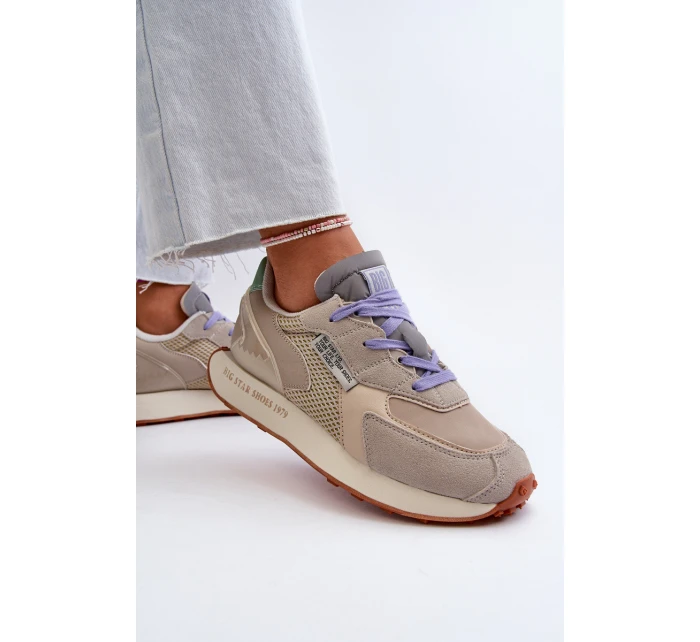 Sneakersy Damskie Na Platformie Memory Foam System Big Star NN274681 Beżowe Sneakersy Damskie Na Platformie Memory Foam System Big Star NN274681 Beżowe