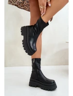 Botki Na Masywnej Platformie Czarne Florinara